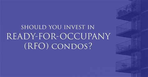 rfo condo|Ready For Occupancy (RFO) .